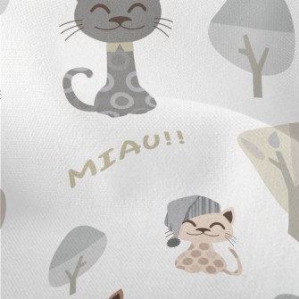 Gentleman Cat And Nightcap Cat Lightweight Performance Linen