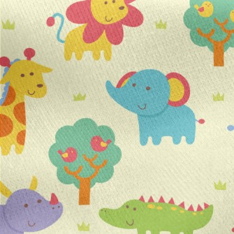 Cute And Adorable African Anim Jersey Backed Fleece