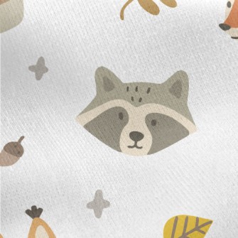 Autumn Cute Animals Jersey Backed Fleece