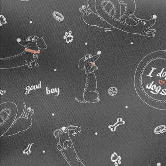 American Cartoon Dog Jersey Backed Fleece