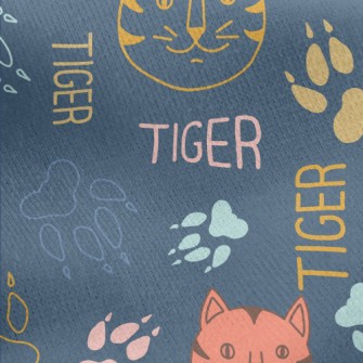 Simple Color Line Cat Jersey Backed Fleece