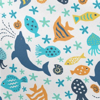 Beautiful Marine Life Pongee