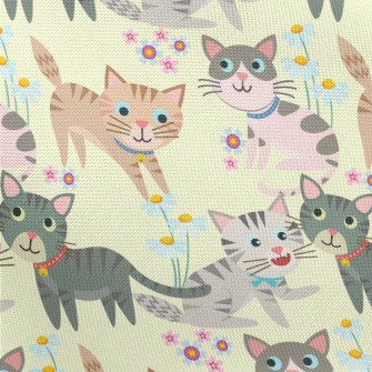 Gentle And Cute Cat Pongee