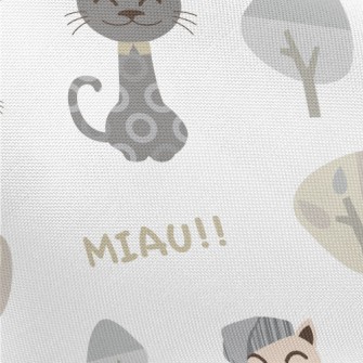 Gentleman Cat And Nightcap Cat Pongee