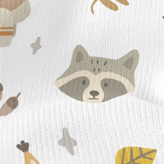 Autumn Cute Animals Stretch Jersey