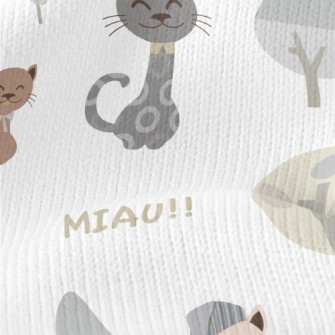 Gentleman Cat And Nightcap Cat Stretch Jersey