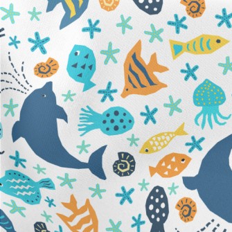 Beautiful Marine Life Lightweight Cotton Poplin