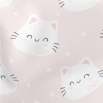 Cat With Gentle Smile Lightweight Cotton Poplin