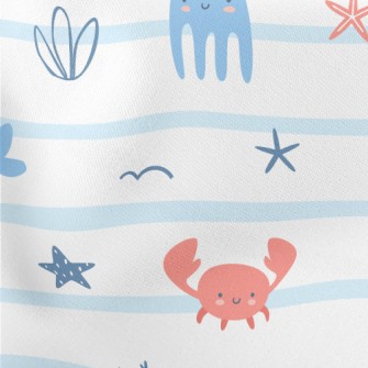 Cute And Gentle Sea Creatures Lightweight Cotton Poplin