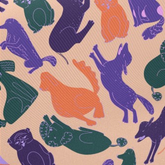 Silhouette Line Colored Dog Midweight Cotton Poplin