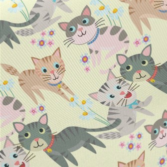 Gentle And Cute Cat Midweight Cotton Poplin