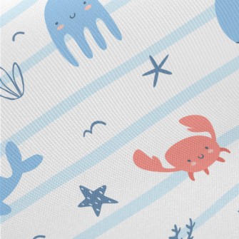 Cute And Gentle Sea Creatures Midweight Cotton Poplin