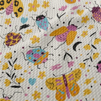 Brightly Colored Insects Birdseye Piqué