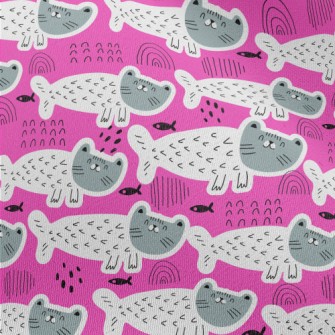 Cute Cat Mermaid Chiffon