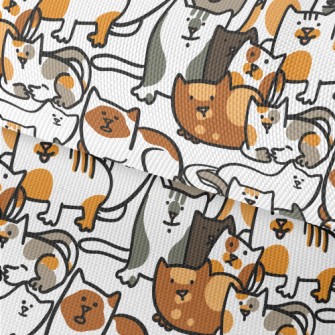 A Group Of Hand Drawn Cute Cat Waterproof Oxford