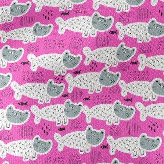 Cute Cat Mermaid Waterproof Canvas