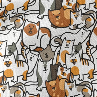 A Group Of Hand Drawn Cute Cat Waterproof Canvas