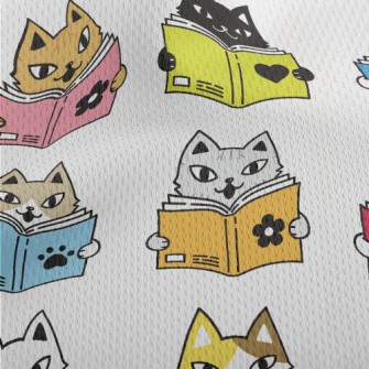 Cat Studying Hard Athletic Mesh Flat Back