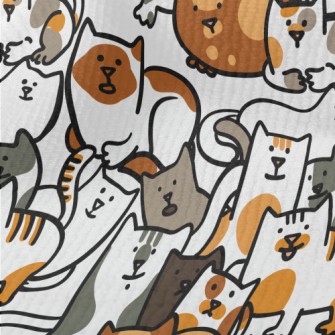 A Group Of Hand Drawn Cute Cat Terry