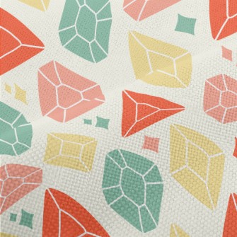 Colorful Shiny Gemstones Performance Linen