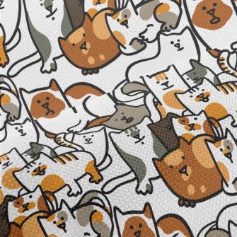 A Group Of Hand Drawn Cute Cat Performance Linen