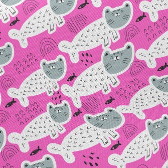 Cute Cat Mermaid Twill