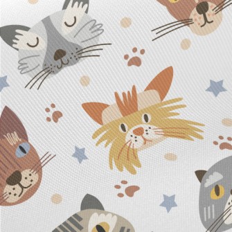 Cartoon Cute Cat Twill