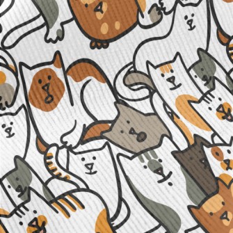 A Group Of Hand Drawn Cute Cat Standard Corduroy