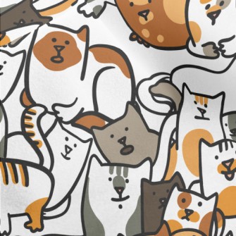 A Group Of Hand Drawn Cute Cat Micro Fleece