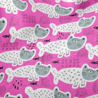 Cute Cat Mermaid Minky