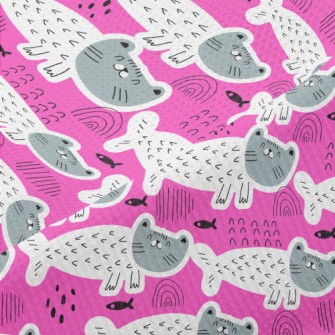 Cute Cat Mermaid Piqué