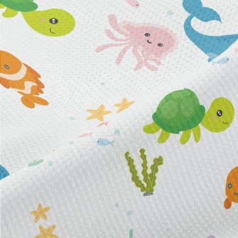 Children&#39;s Cartoon Sea Wor Piqué