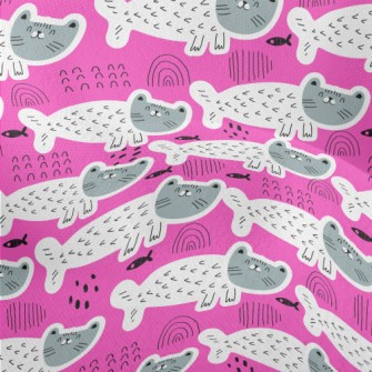 Cute Cat Mermaid Lightweight Performance Linen