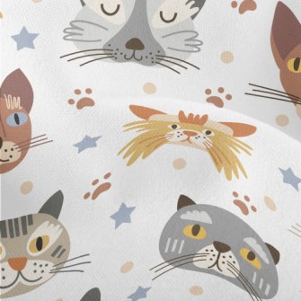 Cartoon Cute Cat Lightweight Performance Linen