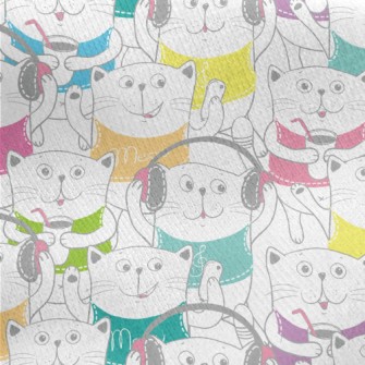 Modern Life Cat Jersey Backed Fleece