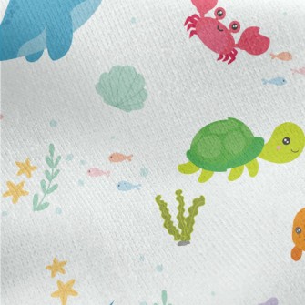 Children&#39;s Cartoon Sea Wor Jersey Backed Fleece