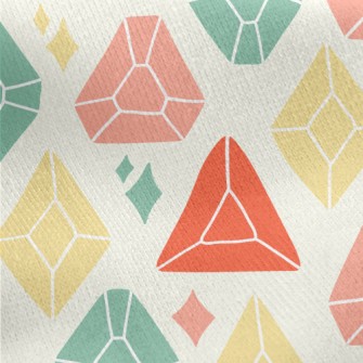 Colorful Shiny Gemstones Jersey Backed Fleece