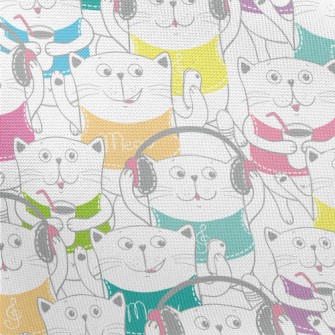 Modern Life Cat Pongee