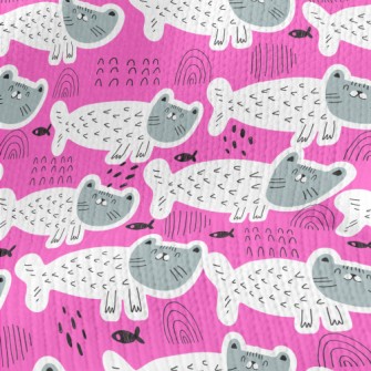 Cute Cat Mermaid Stretch Jersey