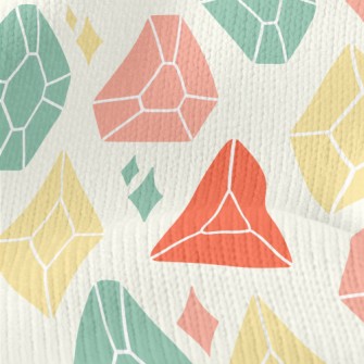 Colorful Shiny Gemstones Stretch Jersey