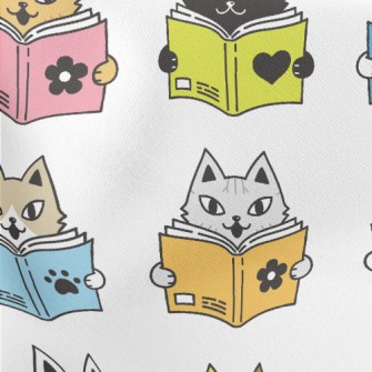 Cat Studying Hard Lightweight Cotton Poplin