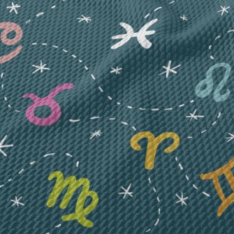 Cute Constellation Pattern Birdseye Piqué