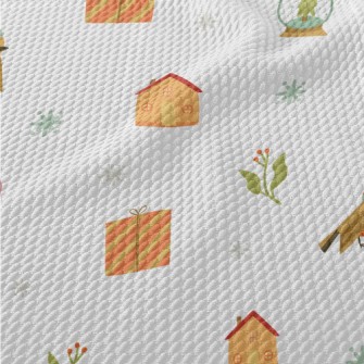 Winter Birds And Gifts Birdseye Piqué