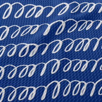 Hand Drawn Spiral Lines Birdseye Piqué