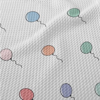 Colorful Flying Balloons Birdseye Piqué