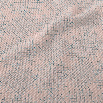Distorted Line Grid Birdseye Piqué