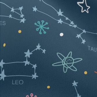 Hand Drawn Constellation Map Chiffon