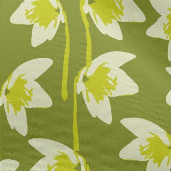 Abstract Green Flower Chiffon