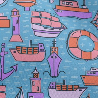 Cartoon Style Ship Chiffon