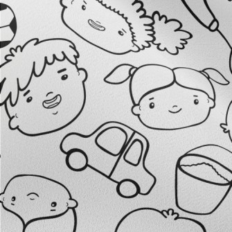 Happy Hand Drawn Children Chiffon